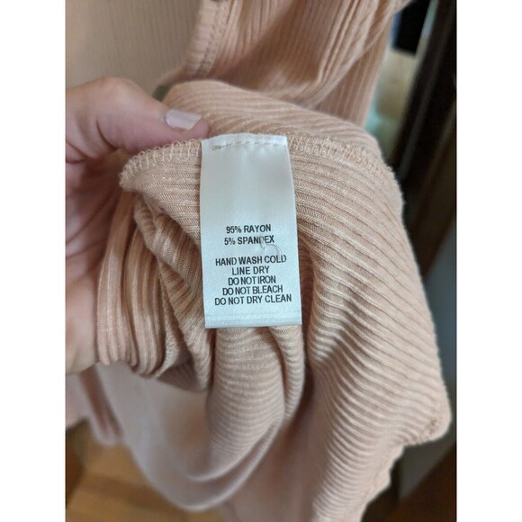 Lulus Women's Dusty Rose Ribbed Long Cardigan Sweater Size XL - Picture 5 of 7